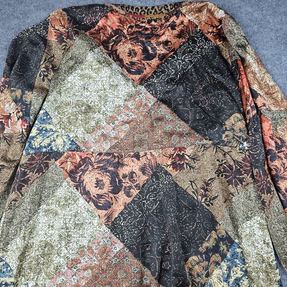 Johnny Was Dress Womens XL Mabel Multi Silk Boho Patchwork Tiered Peasant Fall - Picture 6 of 12